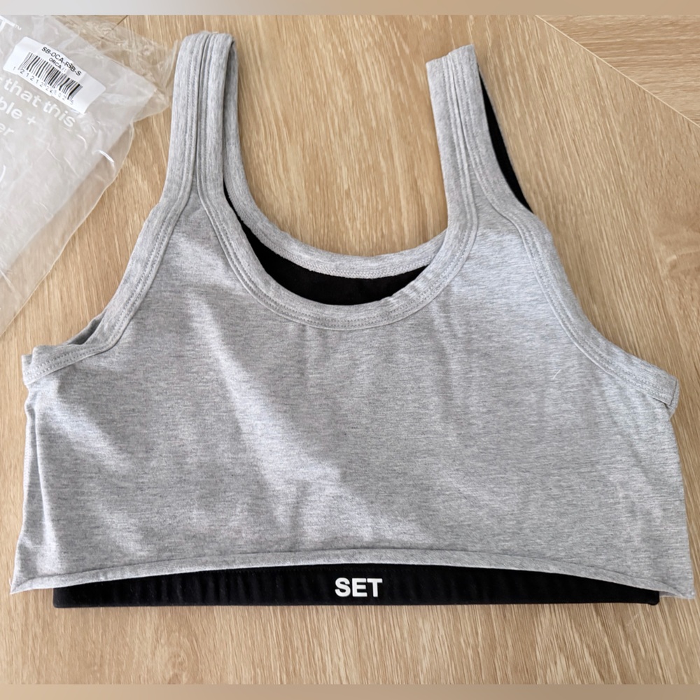 SET Active Grey and Black Reversible Sports Bra